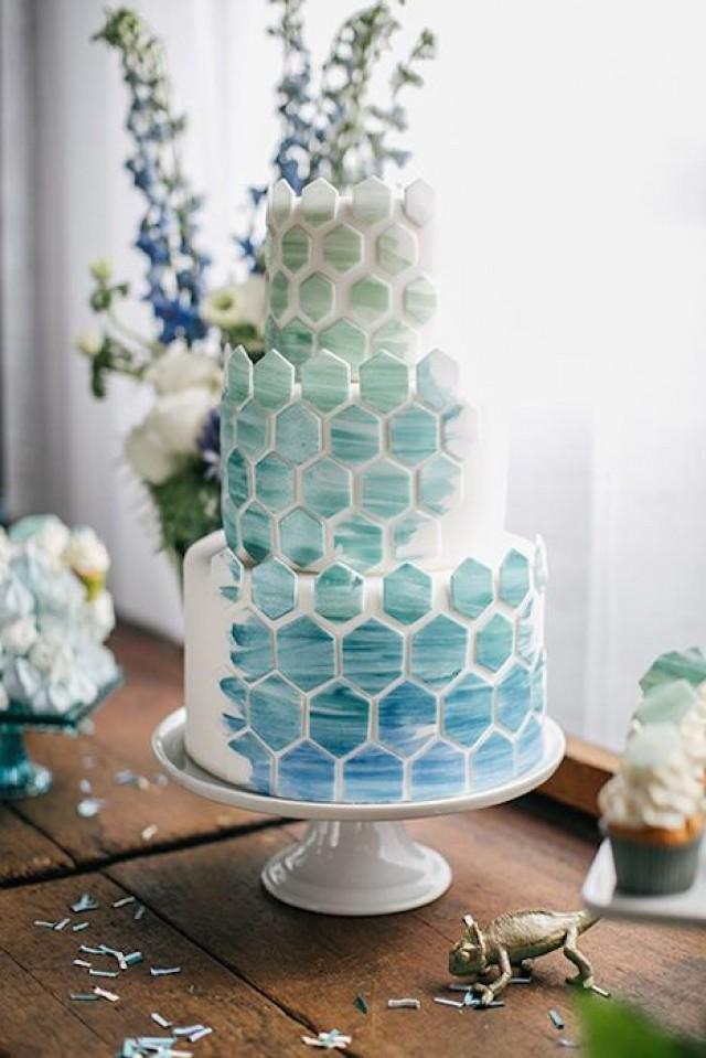 11 Amazing Geometric And Mosaic Wedding Cakes #2419809 - Weddbook