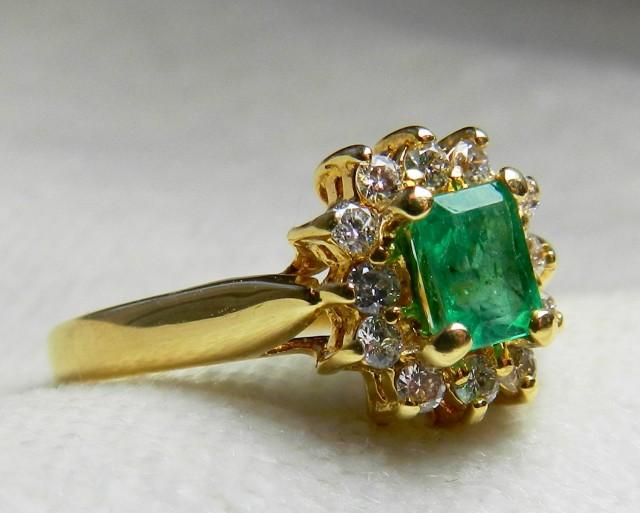 18K Emerald Ring Colombian Emerald Engagement Ring Unique Engagement ...