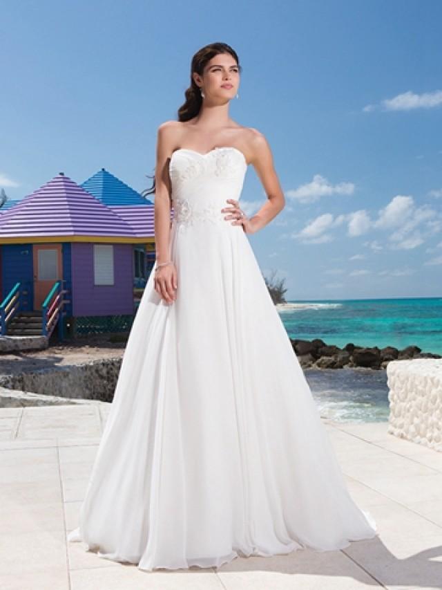 Sweetheart Neckline And A Beaded Lace Appliques Ruched Bodice Chiffon ...