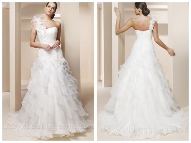 One Shoulder Trumpet Wedding Dress 7