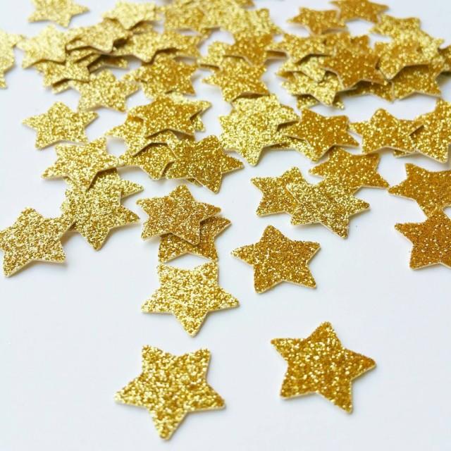 Gold Confetti Gold Star Glitter Confetti Gold Star Table Confetti Star ...