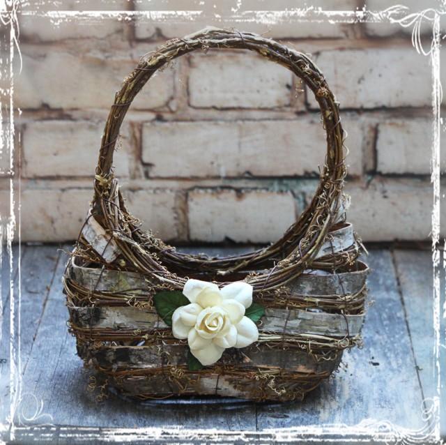 Woodland Wedding Flower Girl Basket - Rustic Fairytale Weddings ...