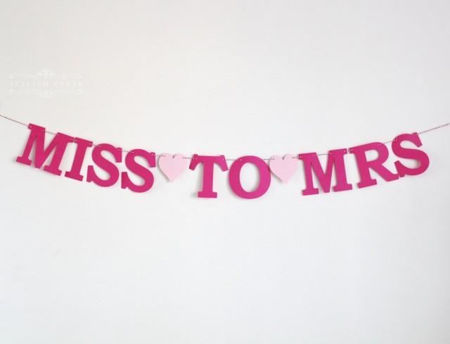 Miss To Mrs Letter Banner / Hens Party Bunting / Bridal Shower Decor ...