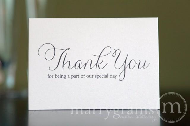 Wedding Thank You Note Card Set -Misc. Thank You For Being A Part Of ...