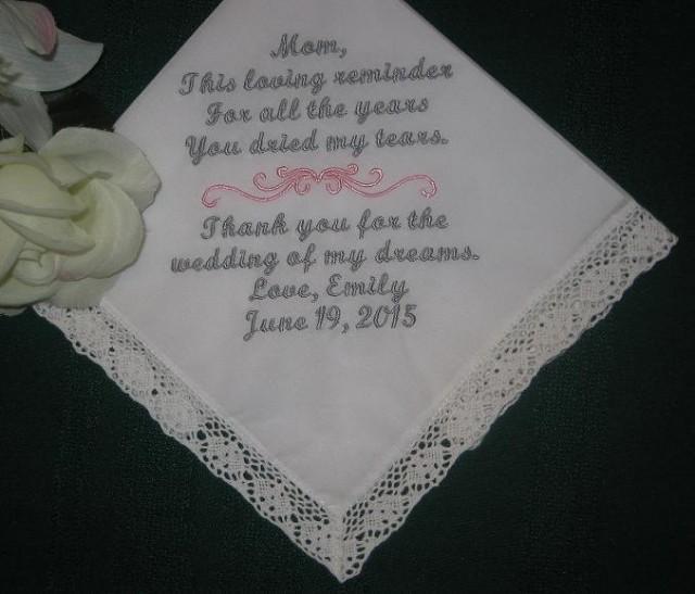 Embroidered Mother Of The Bride Gift – Mother Of The Bride Handkerchief ...