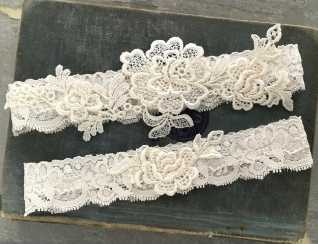 Lace Wedding Garter Set, Bridal Garter Set, Lace Garters, Simple Garter ...