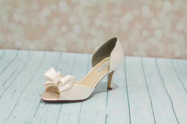 Wedding Shoes - Bridal Shoe - Bow Shoes - Dyeable Satin Wedding Shoes ...