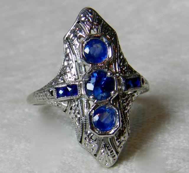 Belais Ring 18K 1920s Rare Belais Genuine Sapphire Engagement Ring 18K ...