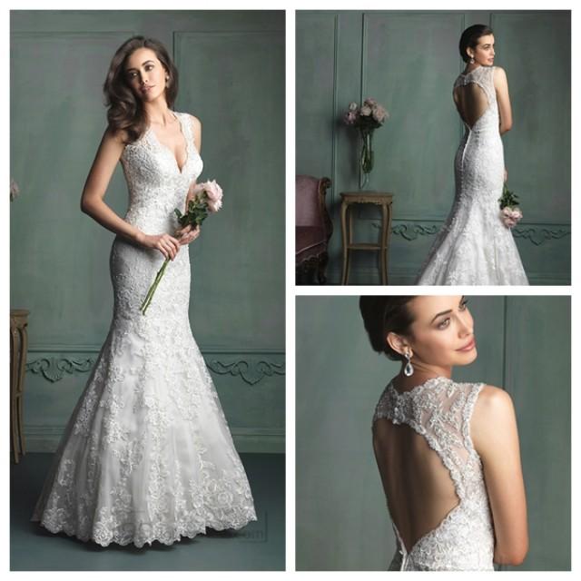 Gorgeous Sheath Straps Plunging V-neck Wedding Dresses With Keyhole ...