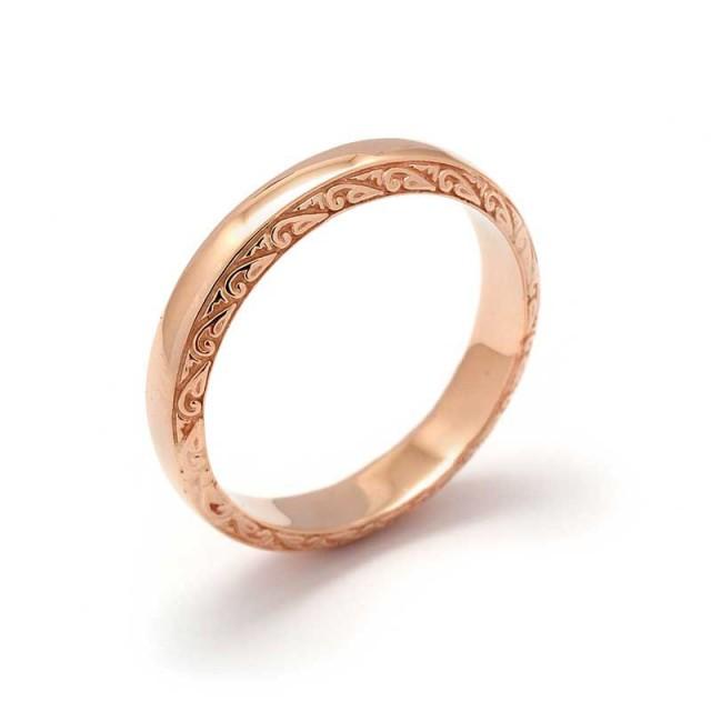 Vintage Scrolls Wedding Ring In Rose Gold #2464350 - Weddbook