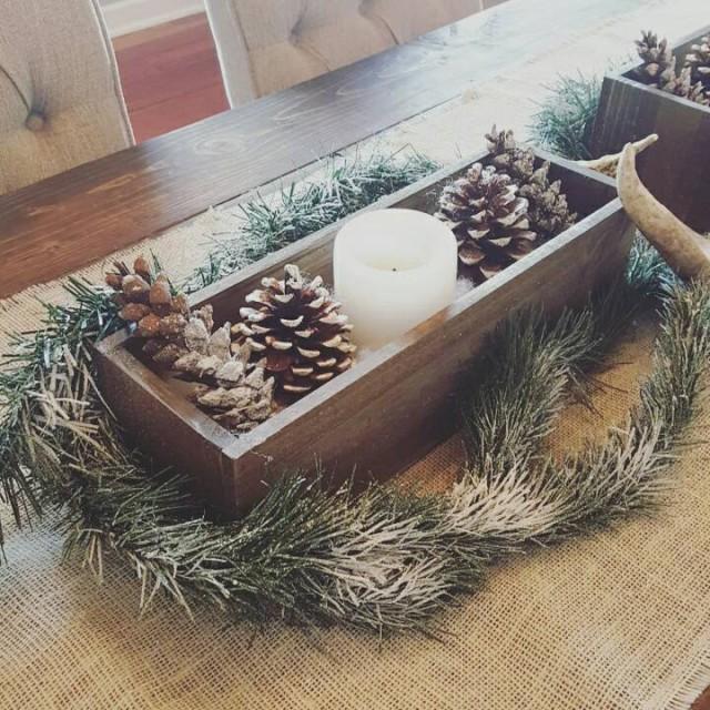 Rustic Planter Box, Table Centerpiece, Christmas Decor, Rustic Wedding ...