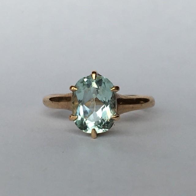 Vintage Aquamarine Ring With 10k Yellow Gold Setting. 1+ Ct. Unique ...