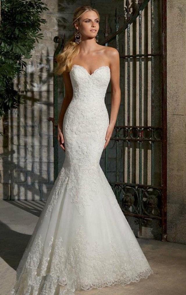 Charming Fitted Bodice Mermaid Wedding Dresses 2016 Appliques ...