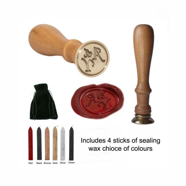 Personalised Wax Seal Stamp. Your Initials Custom Engraved Sealing ...