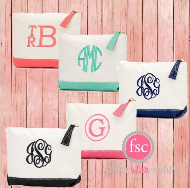 SEVEN Bridesmaid Bags , Bridesmaid Make-up Bags, Monogrammed Bag ...