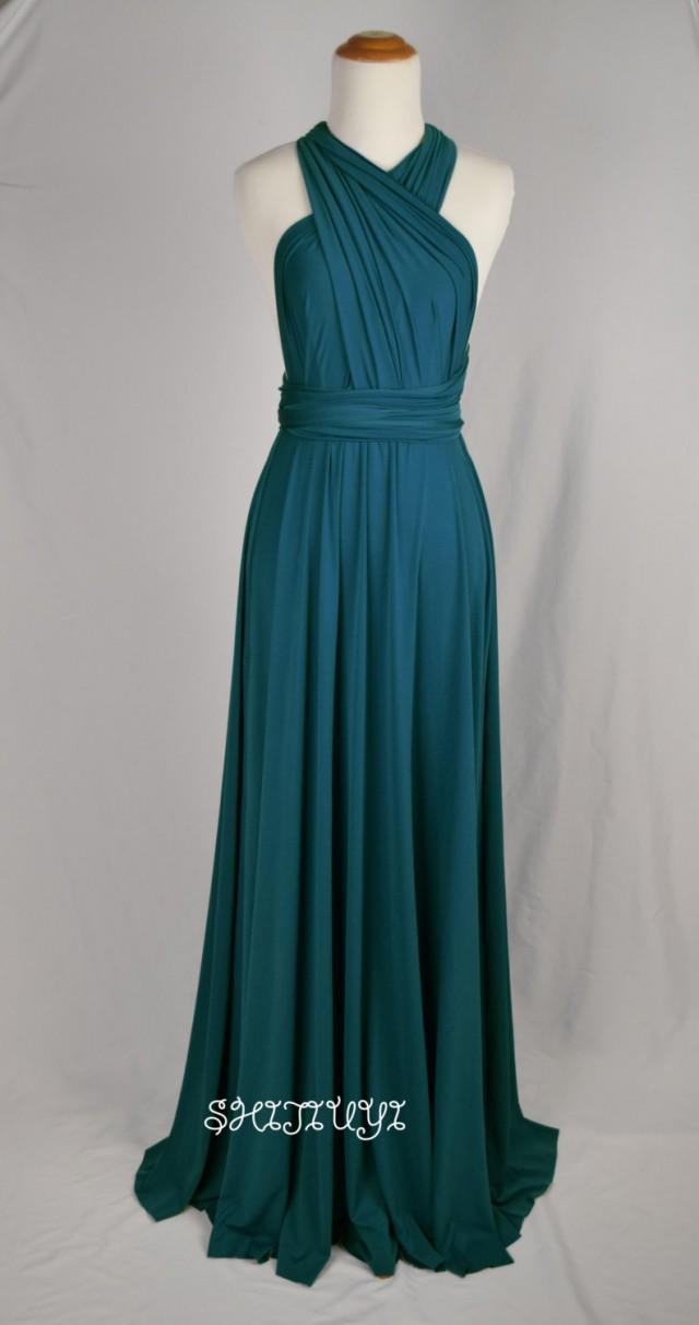 Bridesmaid Dress Teal Infinity Dress Floor Length Wrap Convertible ...