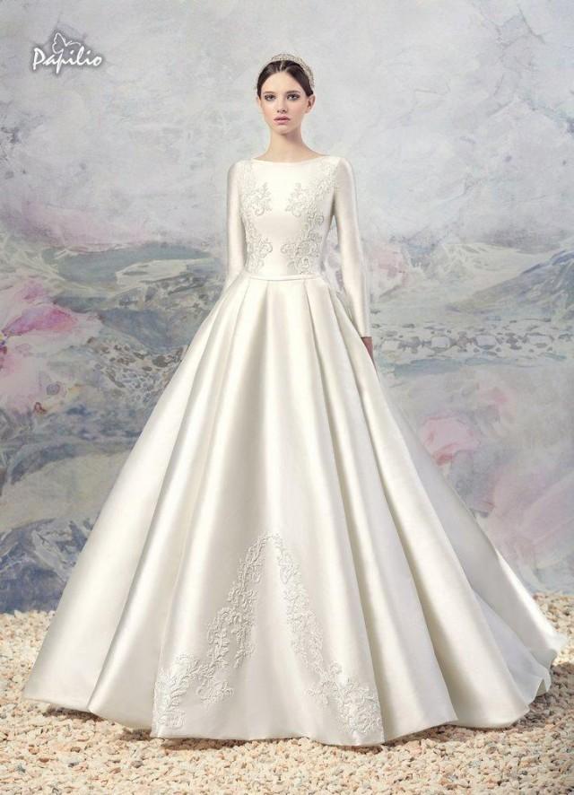 Vintage Lace A Line Wedding Dresses 2016 Winter Fall Noble Long Sleeves ...