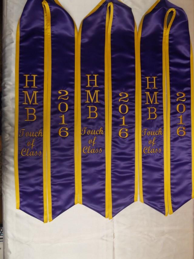 Graduation Stoles Heavyweight Purple Satin / Honor Gold Satin Trim ...