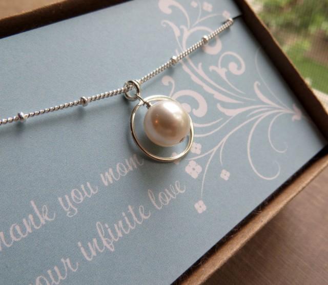 Mother Of The Bride Gifts, Mother Of The Bride Necklace, Eternity Pearl ...