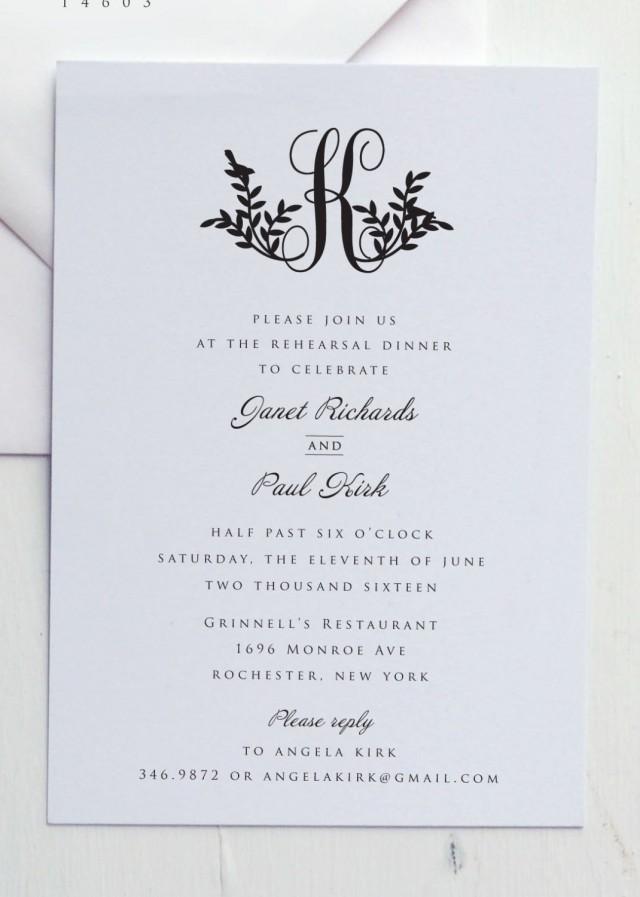 Rehearsal Dinner Invitation By JPress Designs - Monogram Flourish ...