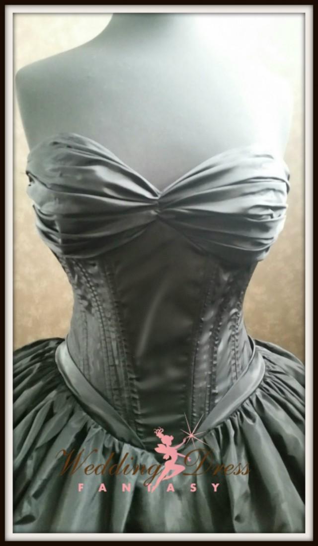 Black Corset Wedding Dress Gothic Bridal Gown #2504583 - Weddbook