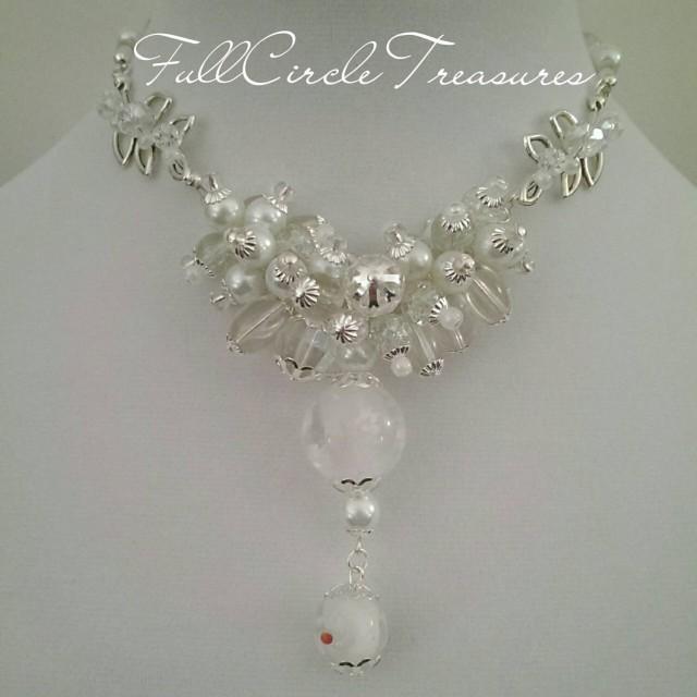 Silver Formal Jewelry - Silver Crystal Necklace - Wedding Necklace ...