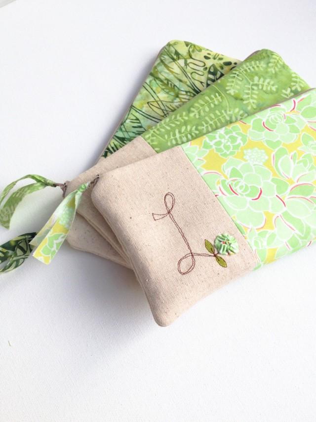 Green Wedding Clutch, Personalized Floral Clutch Purse, Green ...