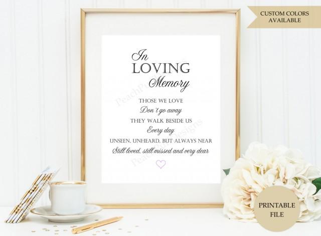 In Loving Memory Sign (PRINTABLE FILE) - Those We Love Dont Go Away ...