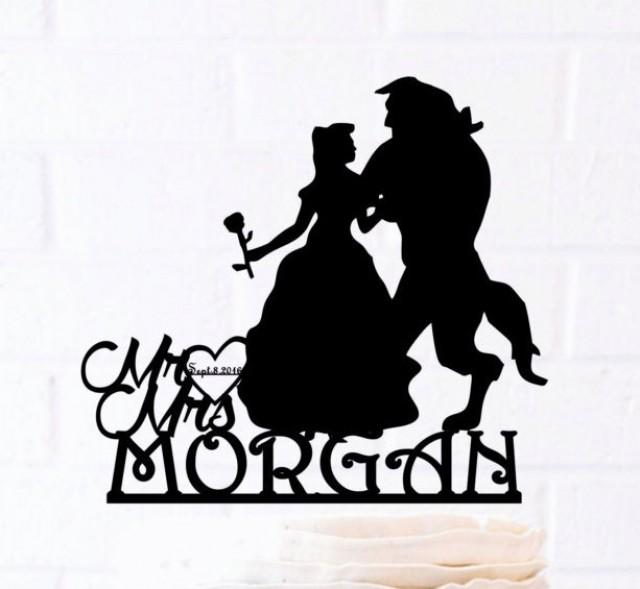 Bride And Groom, Beauty And Beast, Custom Cake Topper, Disney Style ...