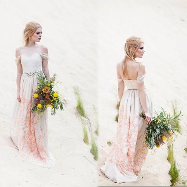 Chiffon Wedding Dress Alternative Wedding Dress Romantic Wedding Dress ...