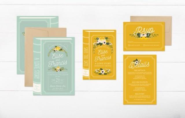 Printable Book Wedding Invitation Suite Vintage Printable Book Wedding Invitation Suite Vintage Storybook Library Diy Bundle 2521560