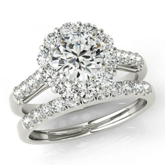 Moissanite Wedding Sets - 1 Carat Forever One Moissanite & 1.13 Ct ...