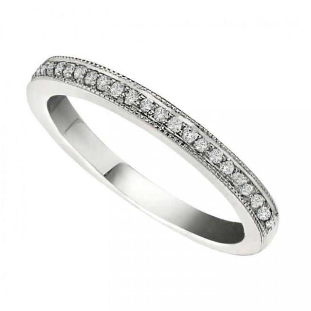Jewelry - RD PAVE D=.15CTW 14KW MILIGRAIN WED BAND #2543967 - Weddbook