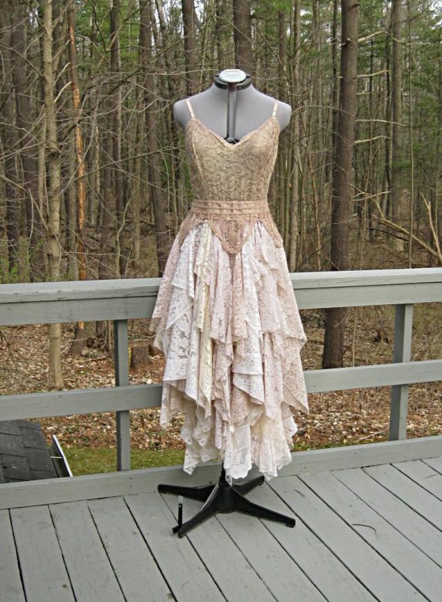 Cafe Au Lait/mocha/blush Tones Tattered Alternative Bride Boho Bohemian ...