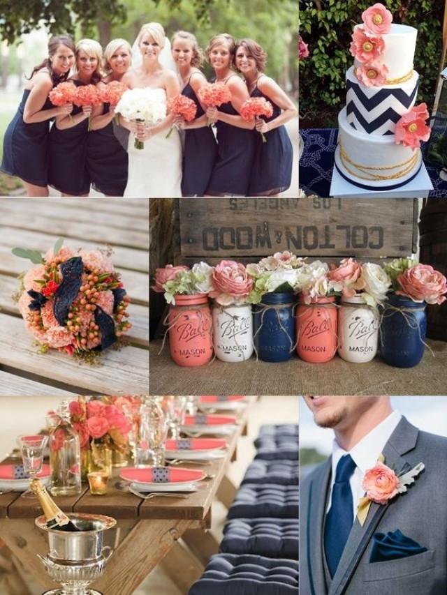 Wedding Theme - WBC: Coral Navy Blue Wedding Ideas #2548825 - Weddbook