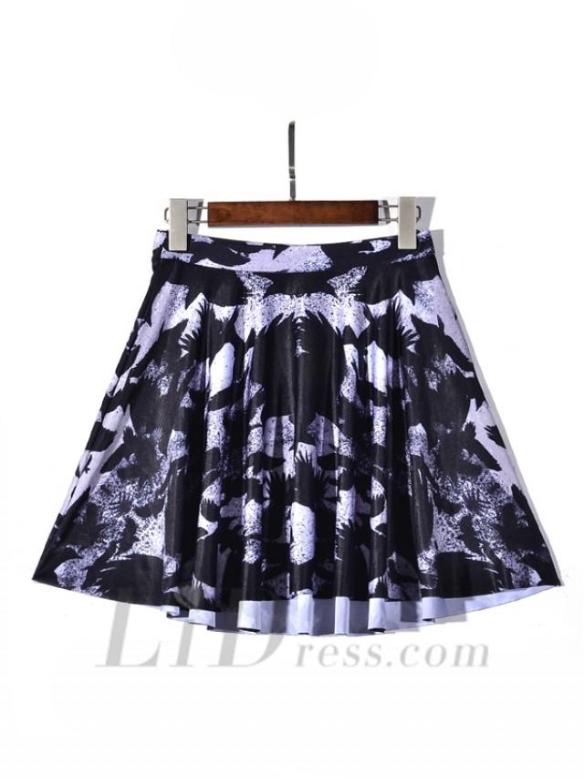 Selling Digital Printing Crow Pleated Skirt Skt1179 #2554611 - Weddbook