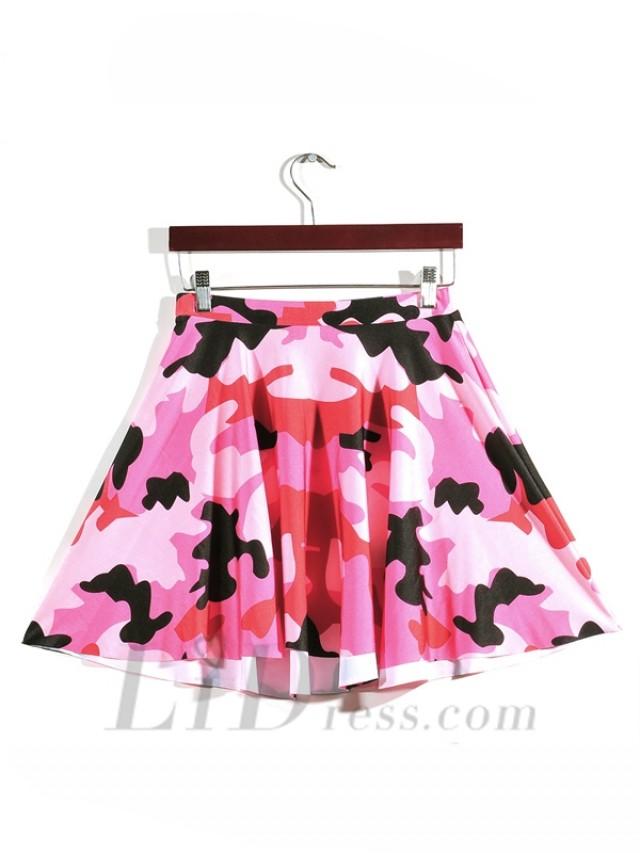 Womens Pink Camouflage Digital Printing Skirt Skt1176 #2554615 - Weddbook