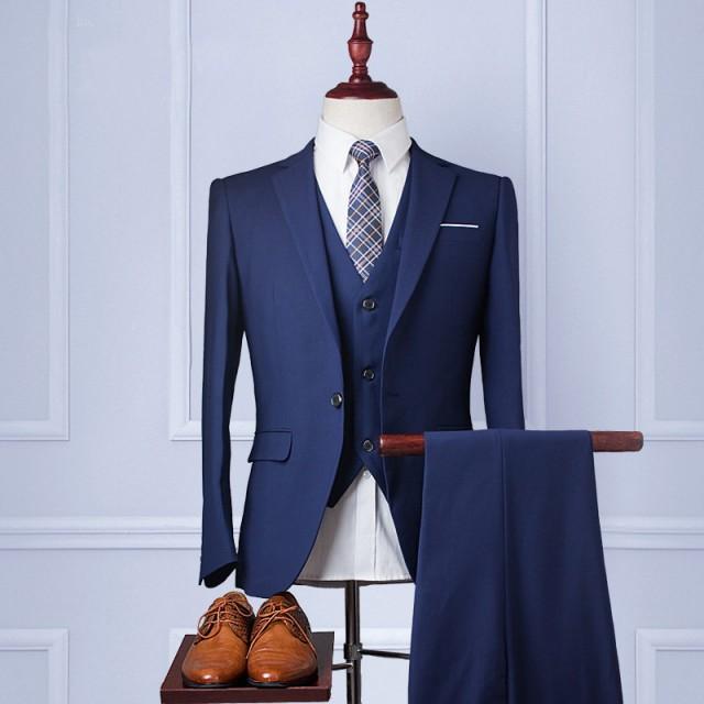 Custom Wedding Suit【Handmade】Mens Suit Wool Blend 3piece Weddings Mens ...