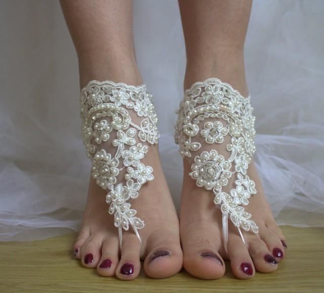 Beaded Ivory Lace Wedding Sandals, Free Shipping! #2572882 - Weddbook