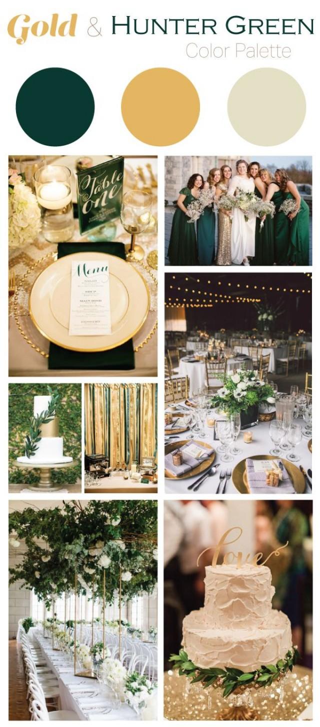 Gold And Hunter Green Wedding Color Palette #2576825 - Weddbook