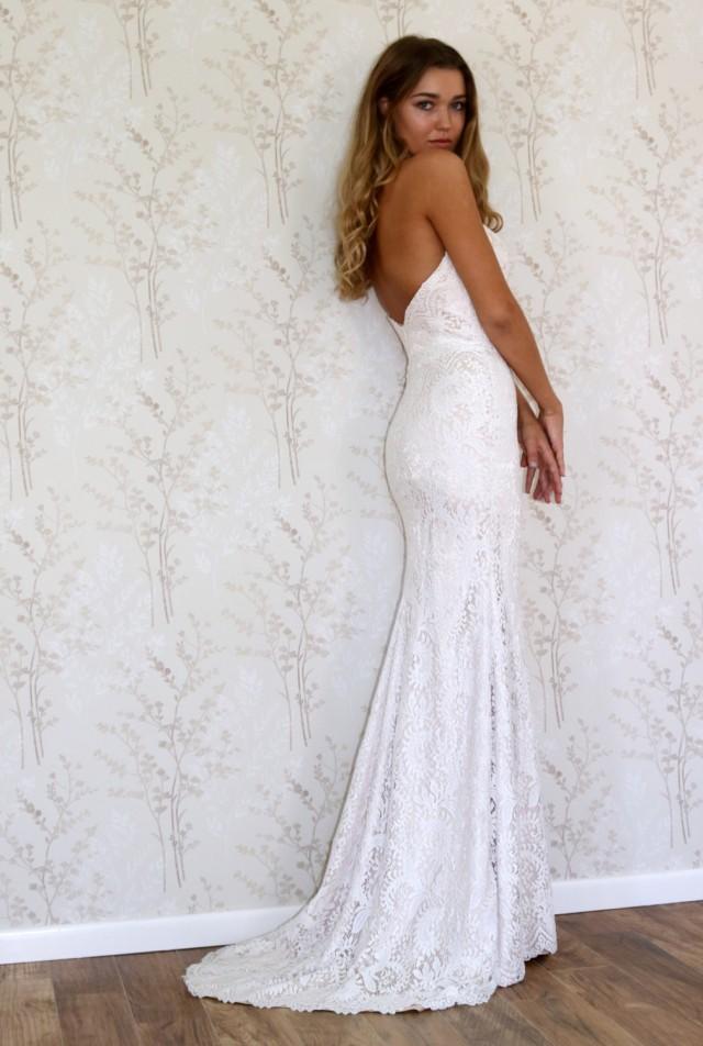 Lace Wedding Dress/Simple Bohemian Style Wedding Gown ...