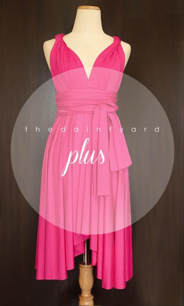 Plus Size Fuchsia Bridesmaid Dress Convertible Dress Infinity Dress ...