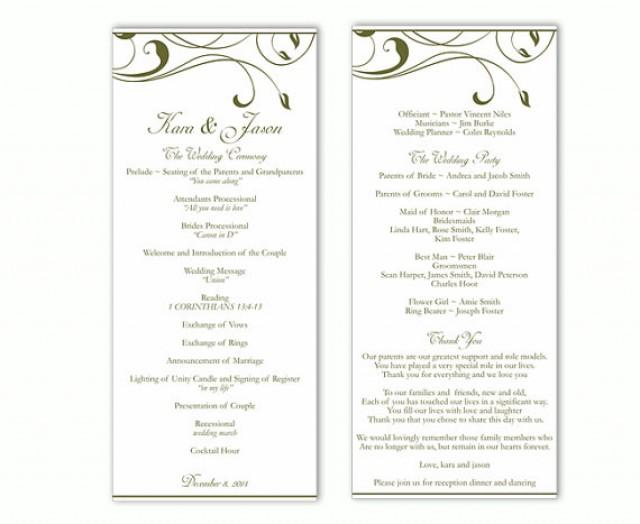 Wedding Program Template DIY Editable Word File Instant Download ...