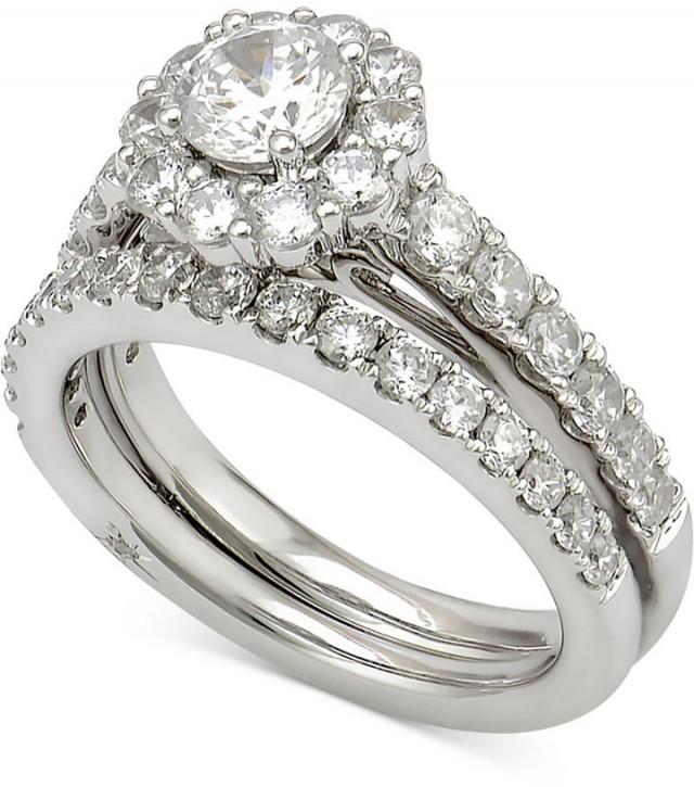 Marchesa Certified Diamond Bridal Set (2 Ct. T.w.) In 18k White Gold ...