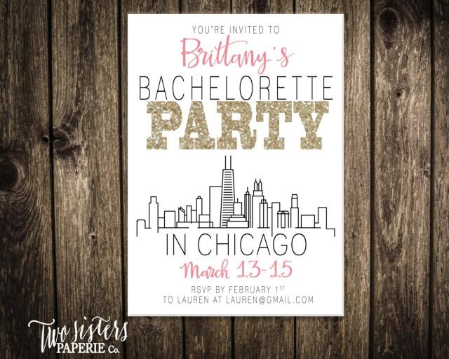 Bachelorette Party Invitation - CHICAGO Bachelorette Party - Printable ...