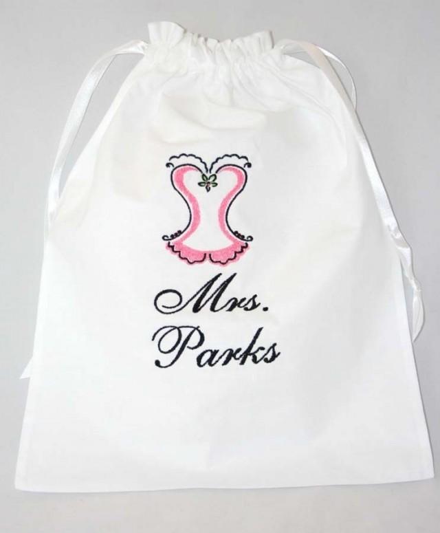 Personalized Bridal Shower Lingerie Bag Monogrammed With Mrs. & Last ...