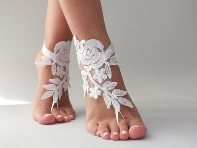 Barefoot Sandal, White Or Ivory Barefoot Sandles, Lace Shoes, Barefoot ...