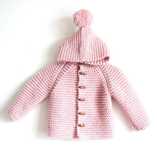 Hand Knitted Baby/Toddler Boy Or Girl Wool Hoodie Cardigan/Jacket ...