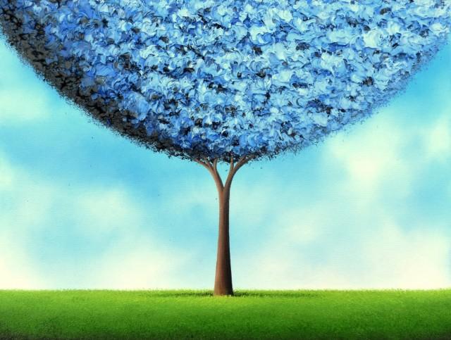 Modern Rustic Tree Art, Blue Tree Print, Photo Print Of Whimsical ...