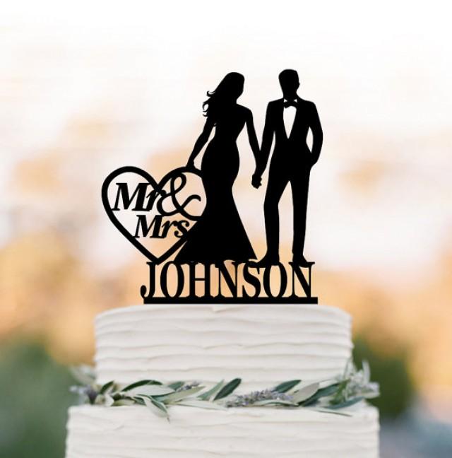 Personalized Wedding Cake Topper Letter, Cake Toppers With Bride And ...